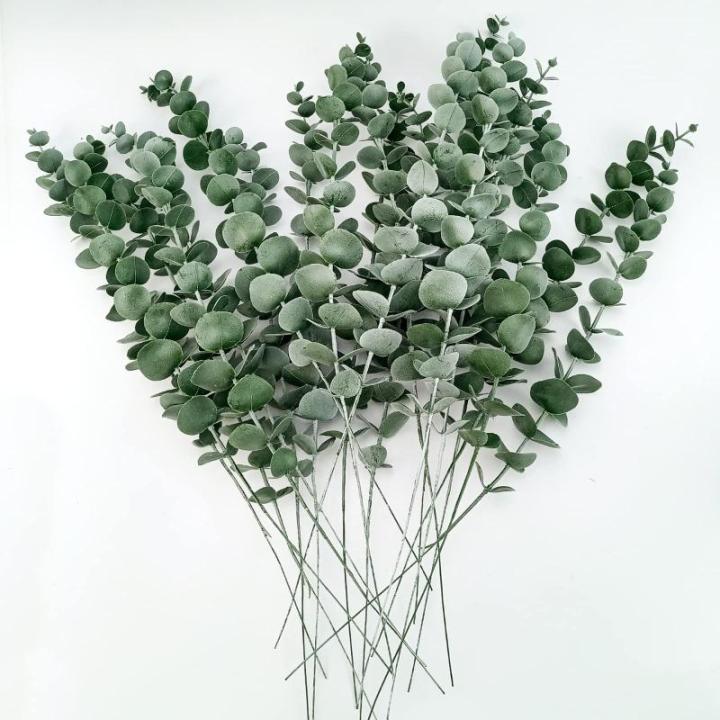 20 stuks kunstmatige eucalyptustakken, 38 cm nep eucalyptus planten, bloemendecoratie, , droogbloemen, decoratie voor bruiloft, feest, thuis, tuin, tafel, bloemen, vazen - goud