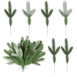 Kunstdennennaalden, 36 stuks kunstdennentakken, 25 x 11 cm, groene planten, groene cederprikkers voor doe-het-zelf slinger, kerstdecoratie