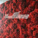 Wand Aus Großen Roten Rosen, Künstliche Blumenwand, 3D-Wand Mit Stoffrücken, Blumen-Seidenhortensie, Blumenwandpaneel, Verwendet Für Hochzeit, Gartenwand, Kirchenwand, Party(2x