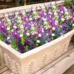 6Pcs Outdoor UV Bestand Planten Plastic Faux Bloemen Planten Indoor Outdoor Groen Struiken Voor Opknoping Planter Tuin Venster Doos Thuis Bruiloft Decor