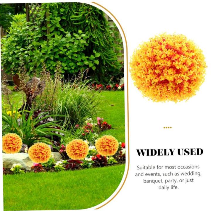 2 stuks eucalyptus grasbal groen klein gras vormsnijballen voor decoratie buiten gras buiten faux-mum bal plafond grasbal oranje plastic