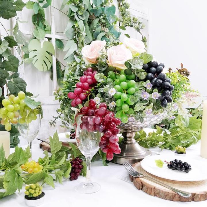 15 spiesen kunstdruiven kunststof druiven plastic fruit kunstmatige kunstmatige kunstmatige kunststof druiven voor bruiloftsfeest decoratie foto rekwisieten