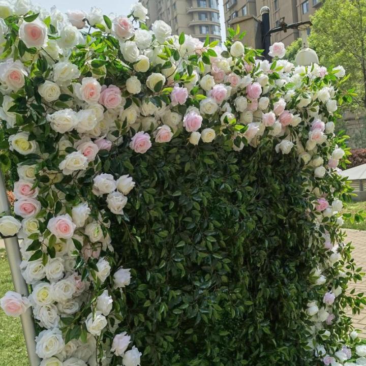Simulation Rosa Stoff Hintergrund Blumenwand, Stoff Hintergrund Blumenwand Simulation Blumenwand Grüne Pflanzwand Innen- Und Außendekoration Simulation Pflanzenrasen(2x2m/6.5x6.5