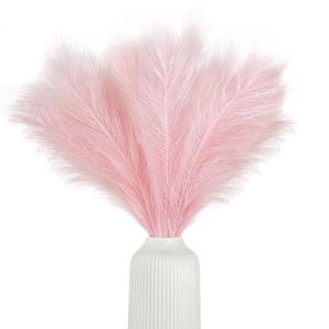 Kunstpampasgras, klein, kleur roze, 5 stelen, 55 cm lengte, kunstmatig pampasgras, woonkamer, droogbloemen voor slaapkamer, bruiloft, boho-decoratie