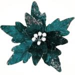 Große Weihnachtsblumen, 30cm, 6 Stück, künstliche Weihnachts Blumen Samt, Weihnachtsbaum Blumen Ornamente, gefaltet, für Weihnachtsdekoration, Neujahr,Hochzeit ﻿ (Schwarzgrü