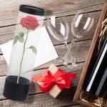 Bloem Display Box Bloem Rozen Verpakking Cilinder Box met handvat Deksel Bloemen Opstelling Box Bloemisten Geleverd voor Home Shop Zwart