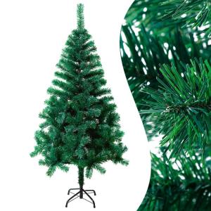 180 cm Kunstkerstboom, dennenboom, groen, pvc, kerstboom, kunstboom, kerstdecoratie, snelmontage, inklapsysteem, moeilijk ontvlambaar voor thuis, kantoor, winkels, incl. metalen st