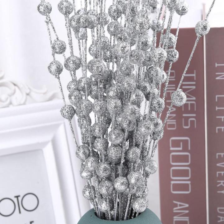 150 Stück Künstliche Weihnachtsbeeren-Picks, Glitzernde Beerenzweige für Winter, Weihnachten, Küche, Party, Tafelaufsatz, Blumendekoration (7)