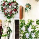 Ivy Kunstslingerset, 2,1 m klimopanken, 24 stuks decoratieve groene voor thuis, tuin en evenementdecoratie, duurzame en natuurlijke nepklimopplanten