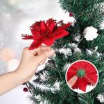 12 Weihnachtsstern-Weihnachtsdekorationen Weihnachtsbaum-Blumendekorationen Mit Clips Und Stielen Künstliche Weihnachtssterne Für Weihnachtskranz-Partydekorationen