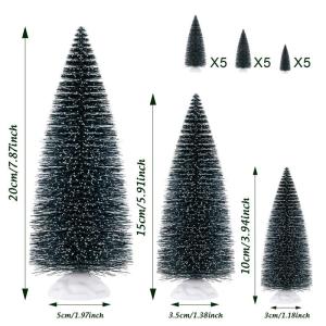 Kleine kunstkerstboom, 15-delige kunstkerst, met 10/15/20 cm, moeilijk ontvlambaar pvc-dennenboom, groen