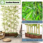 Bamboe Bladeren Decor Scherm met Houten Basis 1,2 m Hoge Faux Potplant voor Restaurant Kantoor DIY Ontwerp Natuurlijk Groen Indoor Outdoor Decoratie 12 Pole Ontwerp 60x18x18,5 cm G