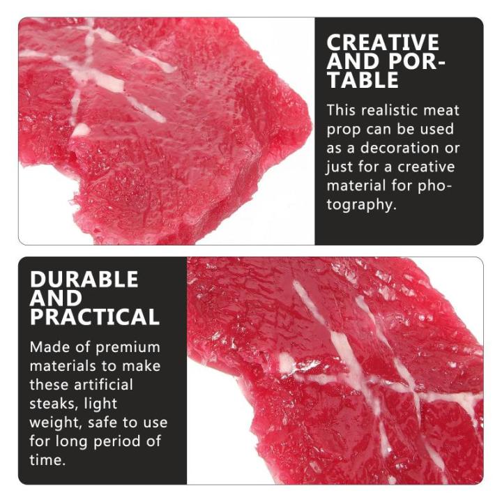 Imitatie van steaks Mini Voedsel Miniatuur Decoratie Plantaardige Voedsel Levensechte Gekookte Steaks Gesneden Rundvlees Gesimuleerde Steaks Kunstmatige Steaks