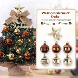 Mini kerstboom kleine kerstboom met verlichting LED tafel kerstboom klein kunstmatig versierd voor Kerstmis decoratie 60 cm