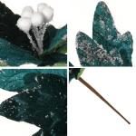 Große Weihnachtsblumen, 30cm, 6 Stück, künstliche Weihnachts Blumen Samt, Weihnachtsbaum Blumen Ornamente, gefaltet, für Weihnachtsdekoration, Neujahr,Hochzeit ﻿ (Schwarzgrü