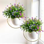 8 bundels , outdoor, weerbestendig, zoals echt, kunstplanten, uv-bestendige balkonplanten, plastic bloemen voor buiten, balkon, balkonbak, tuin, binnen en buiten