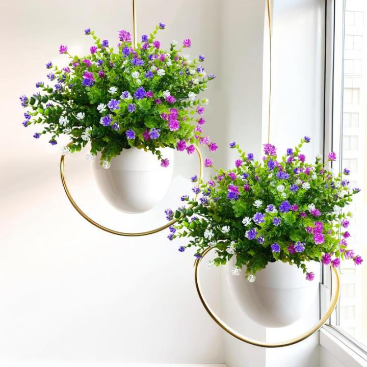 8 bundels , outdoor, weerbestendig, zoals echt, kunstplanten, uv-bestendige balkonplanten, plastic bloemen voor buiten, balkon, balkonbak, tuin, binnen en buiten