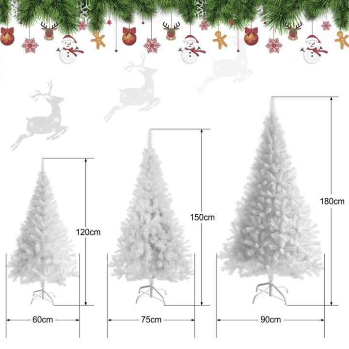 Kunstkerstboom 180 cm (diameter ca. 105 cm), 1,8 m kunstwitte kerstboom met 900 takken, verwijderbaar inklapbaar en moeilijk ontvlambaar, kerstboom met metalen standaard (diameter 