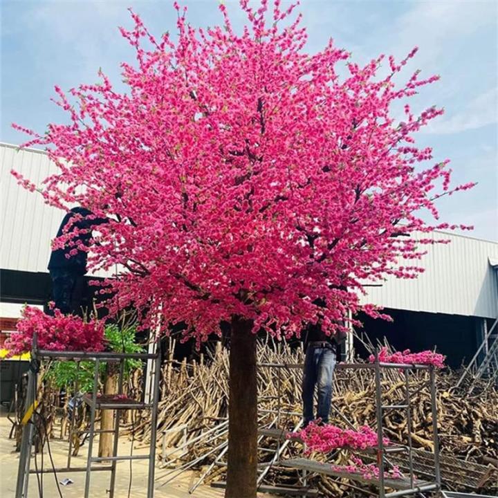 Kunstmatige Kersenbloesem Bomen Kunstmatige kersenbloesembomen, prachtige roze nep Sakura-bloem, zijde en plastic bloem voor bruiloft, hotel, restaurant, salon Roze (Size : 2.5x2m/