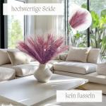 Kunstpampasgras, klein, kleur rood, 5 stelen, 55 cm lengte, kunstmatig pampasgras, woonkamer, droogbloemen voor slaapkamer, bruiloft, boho-decoratie