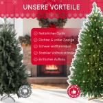 Miwa 2-in-1 kunstkerstboom met verlichting, inclusief 500 takken, 200 leds en houten standaard, warm wit licht, buigbaar pvc + PE-punten, inklapsysteem (H1,5 m)