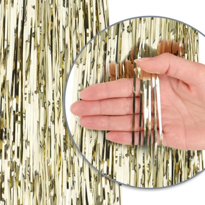 10x klatergoud - goudkleurige klatergoudslinger voor Kerstmis - kerstboomversiering voor de kerstboom - klatergoudgordijn met gladde draden (goudkleurig - 10 stuks)