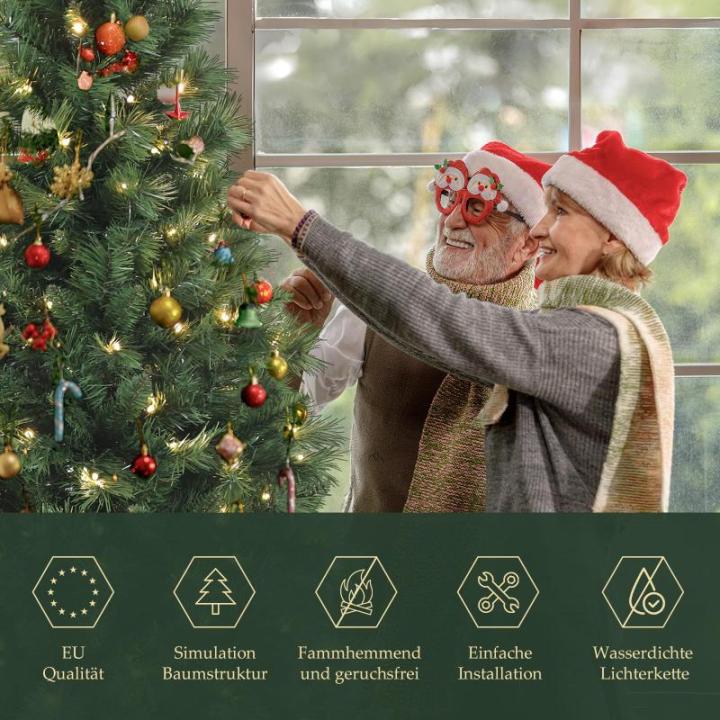 Nordmann Kunstkerstboom 2,1 m met verlichting, met warmwitte en RGB-ledlichtjes, 9 modi en afstandsbediening, pvc-kerstboom