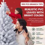 Weihnachtsbaum Künstlich，Tannenbaum Künstlich PVC mit Metallständer，Premium Nordmanntanne,Schwer Entflammbarer Christbaum für Weihnachten-Dekoration,Mehrweg,Weiß Tannenbau