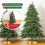 Nordmann-kunstkerstboom met verlichting, led-dennenboom met houten standaard voor kerstdecoratie, van PE en pvc, herbruikbaar, 210 cm