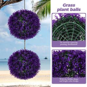 Topiary Balls Eukalyptus Gras Ball Kunststoff Fensterrahmen Mutter Weihnachtsbaum Lila Künstlicher Formschnitt