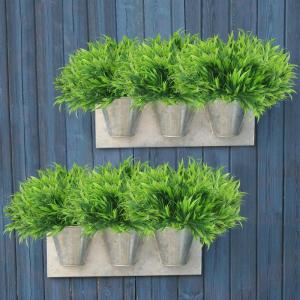 , outdoor, 8 bundels , Boston-varens, groene kunststof planten, uv-bestendig, weerbestendig, balkonplanten voor tuin, tuin, buiten, balkonbakken, decoratie