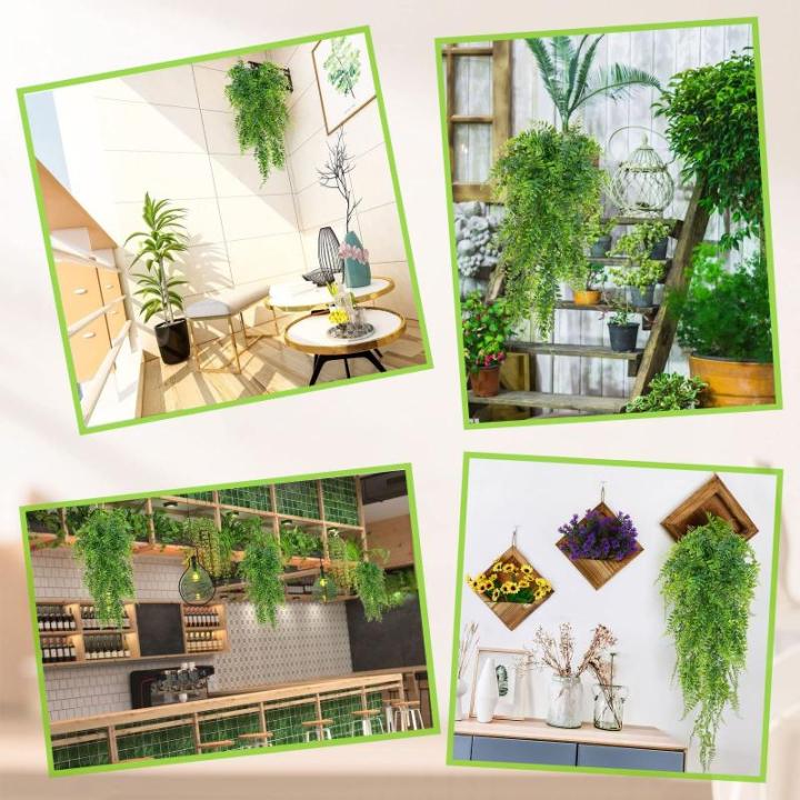 6 stuks kunstmatige hangende planten kunstmatige varens buiten nep hangende planten 90 cm lang binnen hangende mand onderhoudsvrij (varen)