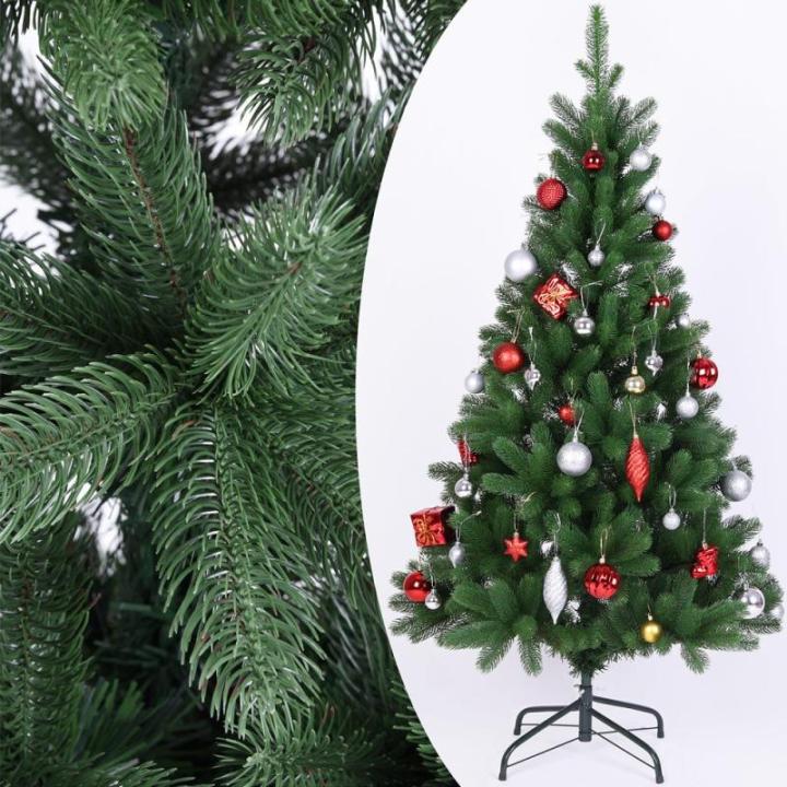 Kerstboom Kunstboom Metalen Voet 140 cm PE Dichte Takken Kerstboom Groen