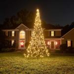 Led-kerstboom voor buiten, 4 meter, 640 leds, inclusief mast, warm wit met twinkle