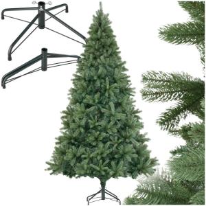 Kunstkerstboom, natuurgetrouwe spuitgiet- en pvc-naalden, flexibele kunstdennentakken, kunstkerstboom met metalen standaard, kerstdecoratie, 230 cm