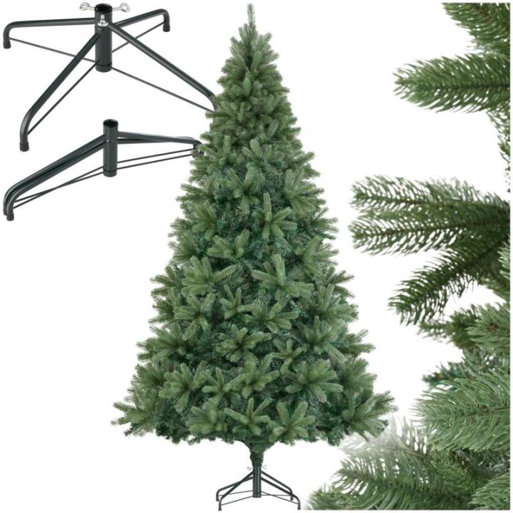 Kunstkerstboom, natuurgetrouwe spuitgiet- en pvc-naalden, flexibele kunstdennentakken, kunstkerstboom met metalen standaard, kerstdecoratie, 230 cm