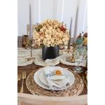 Kunstbloemen als echte kunstmatige hortensia, ivoor, decoratieve bloemen met bessen, in zwarte keramische vaas, bloemstuk voor kantoor, woonkamer, badkamer, herfst, decoratie
