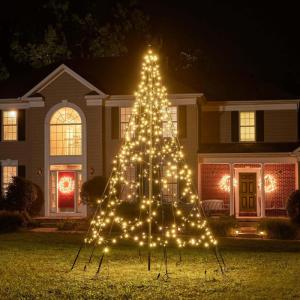 Led-kerstboom voor buiten, 3 meter, 480 leds, inclusief mast, warm wit