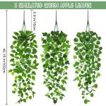 3 stuks kunstmatige hangplanten, 100 cm, , hangende klimop, zoals echte plastic planten, kunststof, groene plant, balkonplanten, nepwijnstok voor buiten, tuin, balkon
