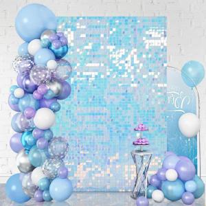 Glitzernder Wandhintergrund – 18 Packungen bunte Pailletten, Hintergrund für Geburtstag, Brautparty, Jahrestag, Party, Dekoration, 30 x 30 cm, Regenbogen