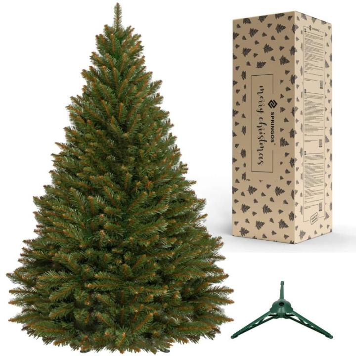 Kunstkerstboom 200 cm Kaukasus-sparren dennenboom incl. boomstandaard kunstkerstboom snelle montage insteeksysteem natuurgetrouwe look