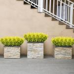 Kunstplanten, in pot, net als echte UV-bestendig, 10 bundels nepbloemen, kunstbalkonplanten, struiken, decoratie, , lavendel voor tafel, huis, tuin, decoratie (jaune)