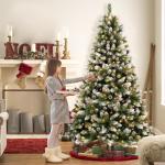 Kunstkerstboom, plastic kerstboom, dennenboom, kunstkerstboom, snel op te bouwen, kunstkerstboom, kerstboom, kunstkerstboom, Nordmann-spar kunststof, groen met sneeuw, 180 cm