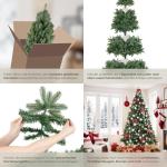 Kunstkerstboom, natuurgetrouwe spuitgiet- en pvc-naalden, flexibele kunstdennentakken, kunstkerstboom met metalen standaard, kerstdecoratie, 230 cm