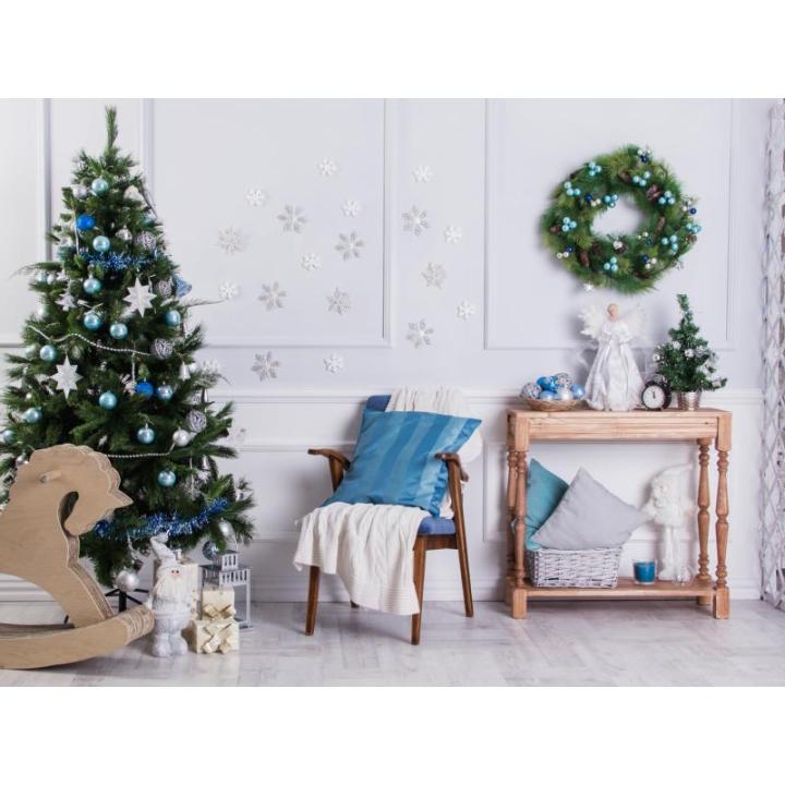 Kunstkerstboom extra gevuld met gecombineerde dubbele bladeren 150-240cm met metalen standaard (Groente, 150cm 418Tips)