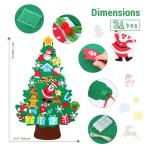 Kindervilten kerstboom, 1 m kinderen/peuters doe-het-zelf vilten kerstboomset, muur opknoping vilten kerstboom decoraties kits met 32 stuks ornamenten, huisdeur raam kerstdecoratie