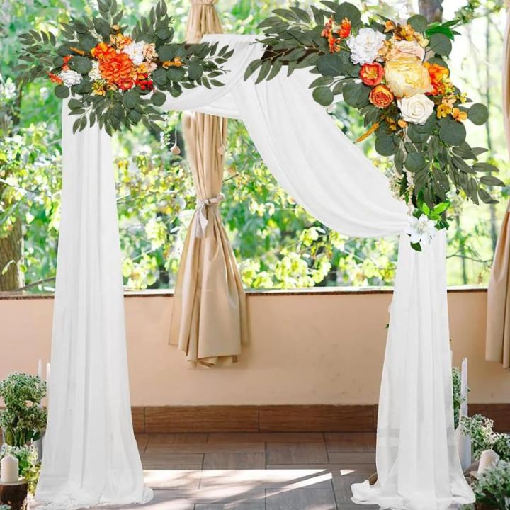 2 stuks bruiloftsboogbloemen, kunstbloemenarrangement, kunstbloemen swagset, welkomstborden, bloemendecoraties voor bruiloftsdecoratie, ceremonie en (#4)