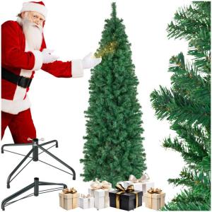 Künstlicher Weihnachtsbaum, naturgetreu, Weihnachtsbaum mit biegsamen Zweigen, voluminöses Nadelkleid, pflegeleicht, stabil, einfacher Aufbau, Tannenbaum künstlich als Weihnacht