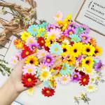 100 stuks , madeliefjes om te knutselen, kleur stoffen bloemen, herbruikbare om te knutselen, decoratieve bloemen, geschikt voor doe-het-zelvers, bruiloft, festival, party,