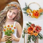 40 stuks om te knutselen, kleine bloemkoppen, 4 ~ 7 cm, mini-, bloemhoofdjes, decoratie, zijden bloemen, bloemendecoratie, rozen, hortensia's voor taartdecoratie